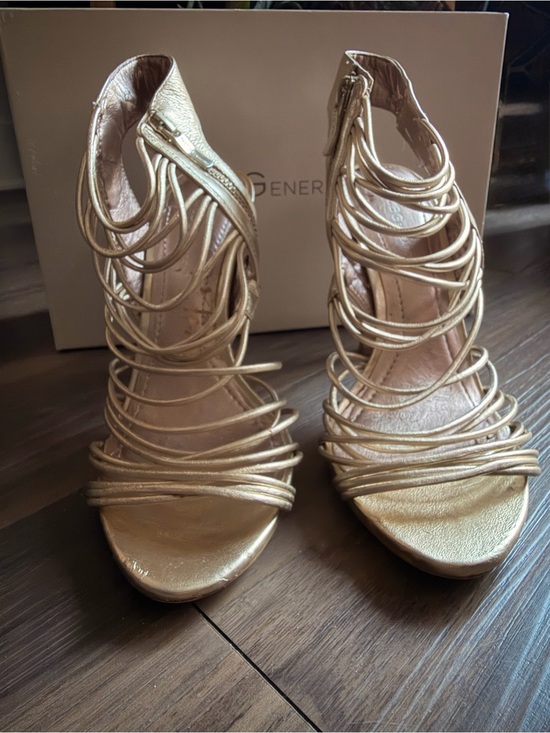 BCBGeneration Shoes - BCBGen Gold Strappy 4" High Heels